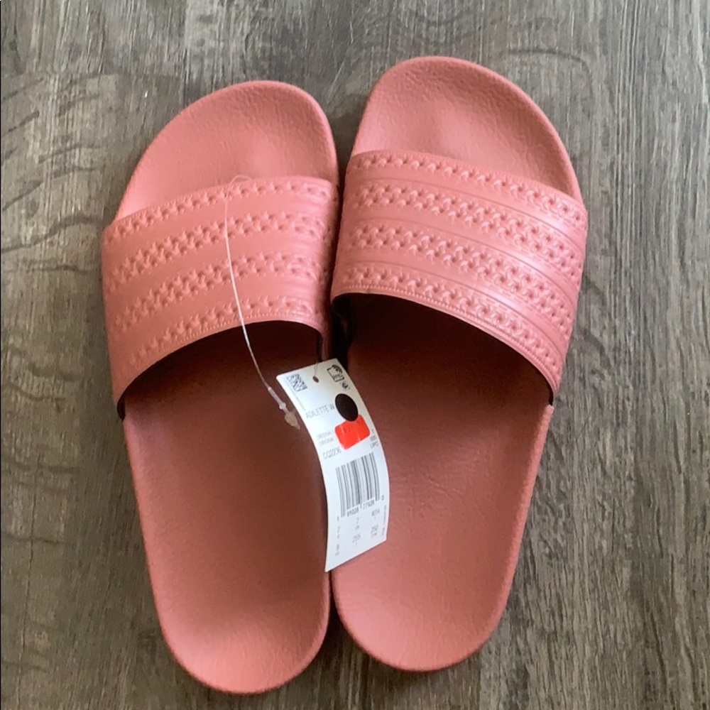 Pink Adidas Slides